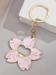 2pcs Pink Sakura Flower Key Chain Bottle Opener, Fashionable Creative Pink Girly Zinc Alloy Bag/Car/Backpack Charm Keychain Accessory, Unisex Bag Charms Car Accessories Teacher Friend Sister Gift Ideas