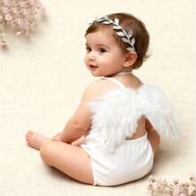 Set Perlengkapan Fotografi Bayi: Sayap Bulu + Aksesori Rambut 2pcs untuk Sesi Foto Satu Bulan/100 Hari/Potret/Natal, Pesta Bertema, dan Hadiah Bayi. - MultiWarna - View 11