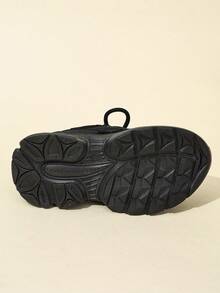 Children/Teens' Fashion Casual Non-Slip Durable Lightweight Soft-Sole Sneakers, Suitable For Spring & Autumn, Girls & Boys - Black - View 6