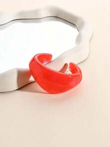 1pc Women's Fashion Open Bangle Bracelet, New Personalized Candy Color Resin Bracelet Jewelry Gift, Suitable For Women, Students, Girls For Daily Matching, Party, Banquet, Travel