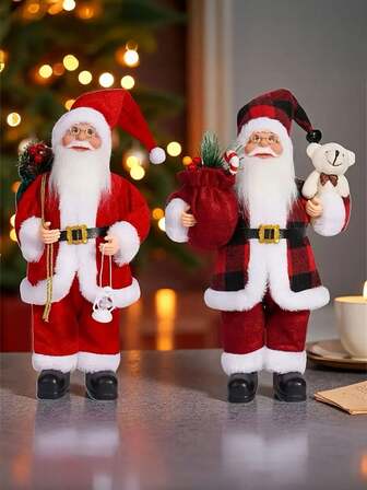 1pc Christmas Decoration Standing Santa Claus Decoration Ornaments, Christmas Scene Decorations, Winter Home Decoration Collectible Statues, Christmas Table Decorations, Desktop Decorations, Suitable For Christmas, Thanksgiving Decorations, Christmas Tree Decorations, Christmas Party Christmas Atmosphere Decoration Props, Christmas Decorations, Christmas Gift, Christmas Decor, Room Decor, Home Decor Christmas Decorations Home Christmas Gifts Christmas Decor