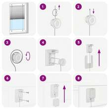 Tenda plissettata color crema 65x150 cm larghezza tessuto 64,4 cm poliestere - Albicocca - Visualizzare 9