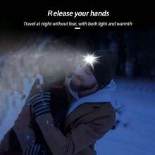 1顶带灯蓝牙针织帽，USB充电，内置6颗LED手电筒，无线耳机，男女通用，酷炫礼物，保暖冬季帽，适合滑雪、狩猎、露营、徒步、跑步、钓鱼等户外活动。 - 彩色 - 查看 11