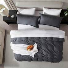 Soft Prewashed California King Duvet Cover Set, 3 Piece, Zipper Closure, 104x98 Inches Duvet Cover And 2 Pillow Shams - No Comforter,  In 2025 - 深灰色(無被子) - 查看 4