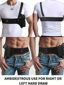 1pc Deep Conceal Shoulder Gun Holster, Unisex Armpit Pistol Holster, Adjustable For Left And Right Shoulder - Multicolor - View 2