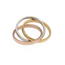 Stainless Steel Titanium Steel Jewelry Three Colors Three Rings Couple Rings Cross-Border Supply Pair Rings Factory Direct Supply - Tres colores - Ver 3