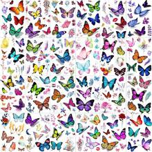 24 Sheets 155+ PCS 3D Colorful Butterfly Temporary Tattoos For Women Arm Boobs, Watercolor Butterfly Tattoos Stickers, Long Lasting Small Fake Tattoos For Kids Girls Adult Neck  Lavender - 蝴蝶 - 查看 1