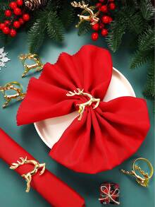 6pcs Christmas Tree Napkin Rings, Suitable For Room Decor, Dining Table Decor, Home Decor, Fit For Christmas, Party, Birthday, Wedding And Banquet Buffet Table Elegant Minimalist Decoration - Multicolor - View 19