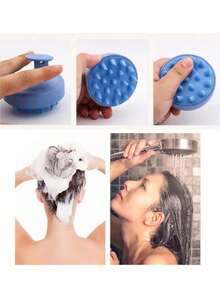 1 escova massageadora para couro cabeludo, esfoliante de silicone para couro cabeludo, ferramenta para lavar cabelo adequada para todos os tipos de cabelo, mulheres, homens, crianças, animais de estimação, decoração de banheiro, decoração de outono, volta às aulas