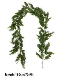 1pc, 180cm Artificial Christmas Green Pine Vines, Fake Cedar Leaves Twigs Vines Faux Hanging Pine Cypress Christmas Decor Rattan Holiday New Year Winter Wedding Party Living Room Fireplace, Christmas Decorations