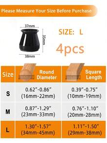 4/8/16/24pcs Black Chair Leg Floor Protectors, Suitable For Hardwood Floors, Silicone Chair Covers And Furniture Sliders, Felt Wrapped Bottom, Furniture Leg Caps, Noise-Reducing Anti-Slip Floor Protector Socks For Home, Living Room, Bedroom, Office, Cafe, School And More Indoor Scenarios - Black - View 19