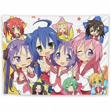 HOKMAH Cute Anime Colorful Tapestry, Kawaii Japanese Interesting Girl Cartoon Design Pink Tapestry, Living Room, Bedroom, Dormitory Decoration Tapestry Background - 彩色 - 查看 1