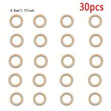 5/10/20/30 pezzi Anelli in legno grezzi, cerchi di legno di colore solido naturale, adatti per gioielli con nappe, artigianato e decorazione