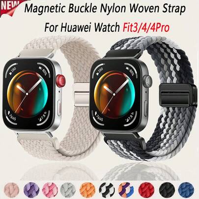 尼龙编织表带适用于华为 Watch Fit 3 /4 /4Pro 耐用轻便透气运动表带替换表带