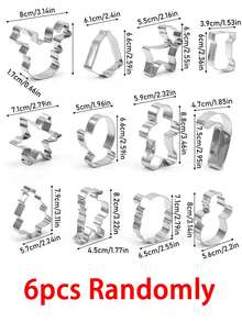 12/6/1pc Christmas Series Baking Tool Set, Christmas Cookie Cutting Molds, Diy Cake Baking Tools, Reindeer, Bells, Christmas Socks, Snowflakes, Gloves, Gingerbread Man, Candy Cane, Christmas Tree, Santa Claus, Snowman Shaped Cookie Cutting Molds, Fun Christmas Party Supplies, Festival And Party Supplies