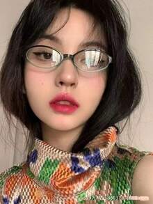 1 件女士时尚复古 Y2K 塑料超轻小框眼镜