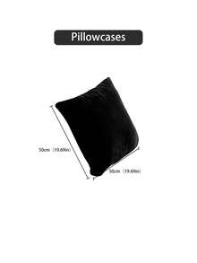 1 pièce Housse de coussin en peluche de renard argenté de couleur unie, simple, résistante à la saleté, amovible et lavable. Taie d'oreiller décorative pour la chambre, le salon, le canapé (insert de coussin non inclus), Champagne, Noir