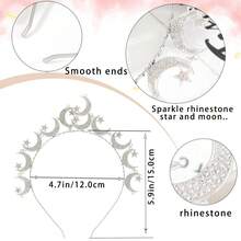 Sparkly Star Halo Crown Headband Silver Rhinestones Moon Headpiece Hair Accessories For Womenhalloween - 1 - 查看 2