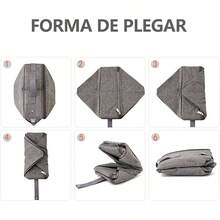 Arenero Plegable para Gatos, Caja de Porttil con Tapa y Pala, Impermeable para Viajes, Sin Olor, Resistente a Fugas, Gris - gris - Ver 7