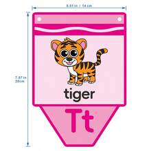 26PC26 Alphabet English Picture Book Hanging Flag Early Education School Corridor Hanging Small Colorful Flag Classroom Wall Letter Decoration Party Decoration (Some May Have Random Flaws)