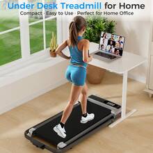 Home Treadmill,300LBS Capacity Under Desk Treadmill With Control&LED Display, 3.0HP Desk Treadmill For Walking Jogging&Running, Portable Treadmill For Home&Office - US B Type Plug(110-127V) - View 10