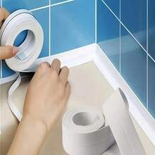 Caulk Tape Long-Lasting Self-Adhesive Strip, Suitable For Bathroom And Kitchen, Caulk Tape, Instant Application, No Tools Needed, Peel And Stick, Bathroom Repair, Precise Fit, Flexible Material, Grout Cover, Tenant, Homeowner