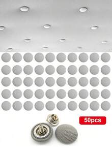 50 piezas Clips de reparación para revestimiento interior del automóvil - Para arreglar revestimiento interior colgante, sin necesidad de perforar, fácil instalación sin clavos ni botones, adecuado para interior de terciopelo o tela, ajuste universal para todos los modelos de automóviles, sujetadores de presión, sujetadores metálicos para fijación de techo interior de auto, clips de fijación para revestimiento interior del automóvil, clips, botones