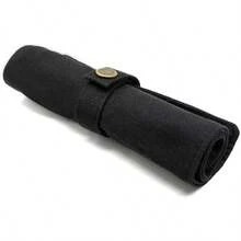 Pure Color Pen Pencil Wrap Pencils Roll HolderSimple Retro Style Pen Pouch Bag Coloring Pencils Organizer Holder Colored Pen Paint Brush Storage Pouch Black One Size