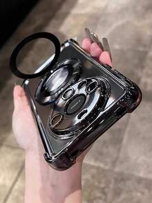 Étui de téléphone transparent noir électrolysé de luxe avec support magnétique et anneau de maintien, style Y2K brillant avec strass, antichoc, nouvelle couverture de protection en silicone souple à la mode pour l'été, compatible avec Samsung Galaxy S24 S25 Ultra FE A56 A16 4G 5G, Redmi 14C, Honor, OPPO Reno, Realme, MOTO, Infinix, style unisexe Y2K 2025