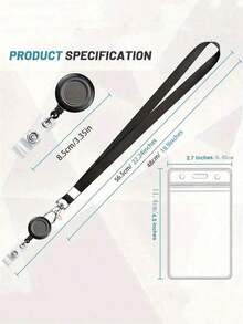 2个装可伸缩证件卡套 - 防水PVC卡套，带挂绳，适合教师/办公室工作人员返校使用 - 直式款 - 查看 2