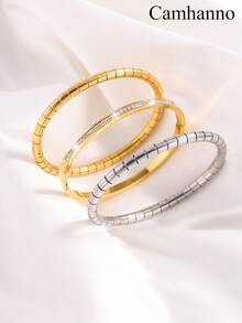 Camhanno 3 elegantes y exquisitos juegos de pulseras casuales de acero inoxidable, con un estilo versátil y elegante, perfectos para el uso diario, aportando un toque de elegancia a tu vida cotidiana, y convirtiéndose en un gran regalo para tu familia - Multicolor - Ver 7