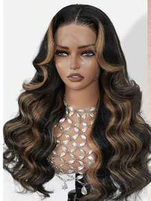 Eulisi Tóc giả ren phía trước 13x4 Body Wave, tóc thật, tóc thật đã được nhổ sẵn, mật độ 180, tóc giả ren phía trước trong suốt, tóc thật dành cho phụ nữ, tóc giả không keo 9A, tóc thật với tóc con, màu tự nhiên, highlight màu vàng mật ong P427#, thẳng, sóng cơ thể, sóng sâu, sóng nước, màu 1B/30#, tóc giả thẳng, sóng cơ thể, sóng sâu, - màu đen - Xem 40