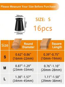4/8/16/24pcs Black Chair Leg Floor Protectors, Suitable For Hardwood Floors, Silicone Chair Covers And Furniture Sliders, Felt Wrapped Bottom, Furniture Leg Caps, Noise-Reducing Anti-Slip Floor Protector Socks For Home, Living Room, Bedroom, Office, Cafe, School And More Indoor Scenarios - Black - View 20