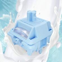 GATERON Smoothie 海盐银系列键盘开关，5 针线性 RGB LED 工厂预润滑全 POM 按键开关，适用于 MX 机械键盘 - SeaSalt Smoothie - 查看 9