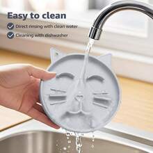 Silicone Slow Feeder Dog Bowls, Interactive Puzzle Pets DryWet Food Training, Keeps Dogs Cats Busy, Prevents Puppy Overeating 0.8 Cup - 0.8杯+灰色 - 查看 8