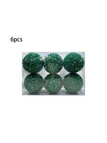 6件套圣诞装饰闪光泡沫挂件，适用于圣诞树、家居、婚礼、节日、派对装饰，圣诞家居装饰，圣诞礼物，圣诞装饰品