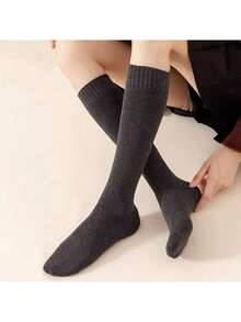 1/2/3/4 双女士及膝袜，加厚保暖中筒袜，冬季