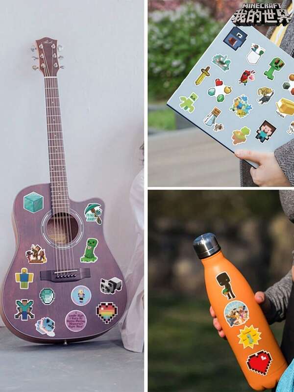 Minecraft 50 قطعة/مجموعة ملصقات كرتونية بكسل بموضوع ماينكرافت، ديكور منزلي لعيد الميلاد، مناسبة للتجميع، تزيين الدفاتر والقرطاسية والأمتعة والأجهزة المحمولة، مقاومة للماء، DIY، مناسبة لجميع أوقات السنة، هدية رائعة لأصدقاء وعائلة، ديكورات عيد الميلاد المنزلية، هدايا عيد الميلاد، ديكورات عيد الميلاد