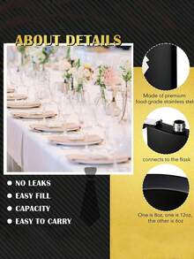 Complete 1/6 Person Groomsmen Gift Set With Individual Kits For The Wedding Party Includes A Hip Flask Glasses Bottle Opener Socks Funnel Glass And Carry Bag For A Memorable Celebration Event - 黑色 - 查看 9