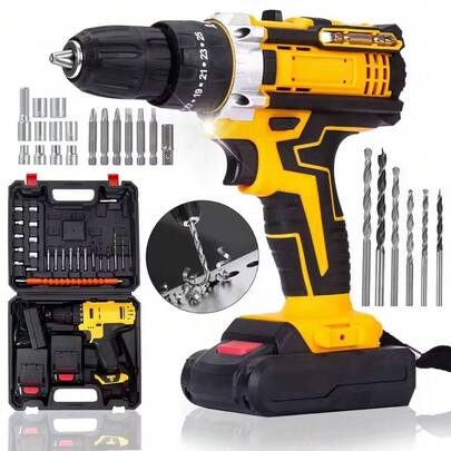 Parafusadeira Furadeira De Impacto Profissional 48v 2 Baterias Com Maleta e Acessórios