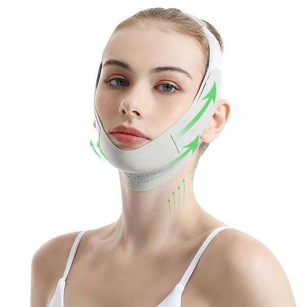 1pc Fashionable Face Lifting Strap – Small V-Line Face Shaper, Comfortable Ice Silk Material | Dual Use As Daily Face Lifting Mask, Ideal For Daily Wear & Post-Care, Great For Personal Use & Gifting
