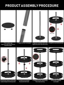 1 pieza Organizador giratorio multiusos - Ahorro de espacio, almacenamiento antideslizante para vajilla, maquillaje y especias en el mostrador de la cocina