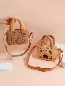 Adorable Plush Capybara Crossbody Bag For Girls - Lightweight, Foldable Shoulder & Phone Purse With Adjustable Strap, Perfect For Outings And Parties - Multicolor - View 3