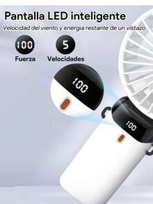 5-SPEED RECHARGEABLE PORTABLE HANDHELD FAN - White - View 6