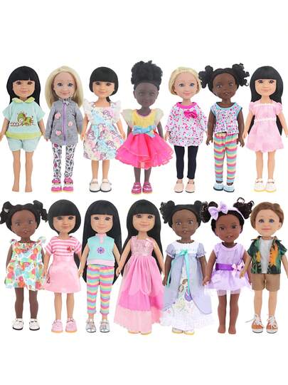 MSYO 1pc Fashion Doll Clothes Fit For 14-Inch Dolls, Multiple Colors And Styles Available, Suitable As Birthday Or Holiday Gift For Little Girls