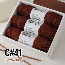 3pcs/Pack Chunky Hand Knitting Yarn, Alpaca Knitted Blend Thick Yarn For Sweater, Scarf, Jacket DIY