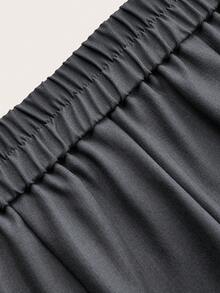 Women's Solid Color Pocket Button Zipper Casual Pants, Suitable For School And Home, Autumn/Winter