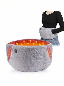 Electric Heating Belt USB Hand Warmer Winter Heater Waist Warmers Hot Compress Therapy Abdominal Lumbar Uterus Warming Pad - Grey - View 3