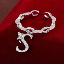 1 chiếc nhẫn điều chỉnh được hình gấu hoạt hình leo chữ, đính đá Cubic Zirconia, dành cho nữ. - Nhiều màu - Xem 45