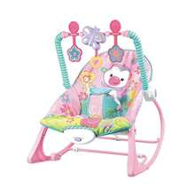 Baby Bouncer con vibraciones calmantes y música de bebé a niño pequeño Rocker durante 0-36 meses - Rosa - Ver 1